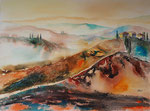 Toskanalandschaft, Mischtechnik auf Papier 76x56 cm 260 Euro ohne Rahmen, mit Rahmen 290 Euro