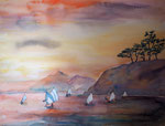 Boote im Sonnenaufgang, Amed, Bali, 46x61 cm, 220 Euro ohne Rahmen