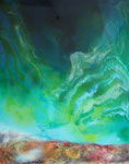 Nordlichter II, mixed media mit Resin und Sumpfkalk, 80x100 cm, 480 Euro