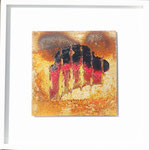 Stäbe schmelzen, Acryl auf Metall 30 xx 30 in Rahmen 50 x 50, € 250