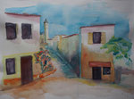 Studie Haus im Süden II, 35x50 cm, 160 Euro ohne Rahmen