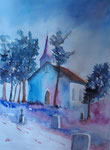 Karlumer Kirche, 46x61 cm, vergeben
