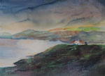 Irland Landschaftsimpression, Aquarell-Mischtechnik, 50x70 cm, 195 Euro ohne Rahmen