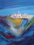 San Gimignano, Acryl auf Aquarellpapier, 56x76 cm ohne Rahmen 1650 Euro, mit Rahmen 210 Euro