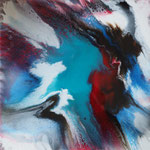 Paloma Azul, Resin und Acrylfarbe auf Keilrahmen 60x60 cm, 195 Euro