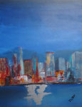 Glitzer der Großstadt, Acryl auf Keilrahmen, 60x80 cm, 160 Euro