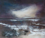 vor dem Gewitter, Mischtechnik mit Acryl und Resin auf Holz 60x50 cm 380 Euro