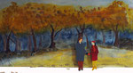 Waldspaziergang, Acryl -Mischtechnik auf Keilr. 50x100 cm, 340 Euro