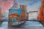 Speicherstadt Hamburg, 36x51 cm 150 Euro ohne Rahmen, Kursarbeit Andreas Mattern