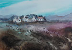 Cottages, Aquarell 30x40 cm, Kursarbeit B. KLimmer, 95 Euro