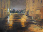Straße im Regen, Acryl 60x80 cm, Kursarbeit B. KLimmer 230 Euro
