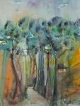 Allee in der Toskana, Aquarell 46x61 cm, 160 Euro ohne Rahmen