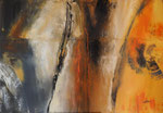 Spuren, Acryl auf Keilrahmen, 70x100 cm, Schattenfugenrahmen weiss ,vergeben