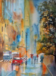 Spaziergang im Regen, 46x71 cm, 195 €