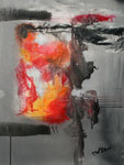Eruption, Acryl auf Keilrahmen, 60x80 cm , Kursarbeit B Klimmer vergeben