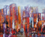 imaginäre Stadtansicht, Mischtechnik auf Keilr. 80x100 cm, 420 Euro