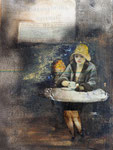 Edward- oder: one more cup of coffe, Mischtechnik 60x80 cm, vergeben