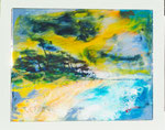 Sommerabend, stürmischAcryl und Resin auf Spiegel 50x60 auf Träger 60x70, €350