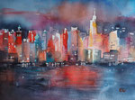 Skyline at night, 31x41 cm 220 € ohne R.