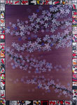 『花鳥風月』 　2012　　P20(72.7×53.0 cm)　キャンバス.アクリル.モデリングペースト.砂.藁.金粉.花札