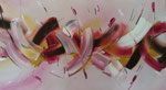 Purpel meets Banana - 33 x 60 - Acryl auf Faserplatte im Schattenfugenrahmen - 100,-