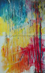 Spuren - 100 x 160 - Acryl und Öl auf Leinwand (zweiteilig) - gerahmt im Schattenfugenrahmne 650,-