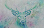 Hirsch pastell - 90 x 60 - verkauft