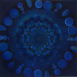 Mandala Blue - 70 x 70 - Acryl auf Leinwand im Schattenfugenrahmen - verkauft