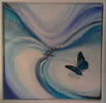 Moment - 50 x 50 - Acryl, Öl und Blattsilber auf Leinwand im Schattenfugenrahmen - 180,- Euro