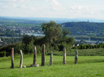 Kunst an der Abtei St. Hildegard mit Blick auf den Rhein und Rheinhessen/art objects at St. Hildegard