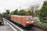 189 001 am 15.5.2016 in Pirna mit einem gemischten Güterzug