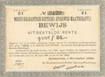 NBDS 1885 bewijs van uitgestelde rente - coupon 21
