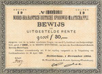 NBDS 1884 bewijs van uitgestelde rente - coupon 19