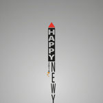 Happy New Year, typografisch gestaltete Karte