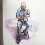 Urban Sketching in Madrid - Straßenmusiker