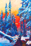 Winterlandschaft, 42 x 59 cm, Acryl auf Papier