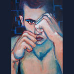 Boxer (Acryl auf Papier,  30 x 40,5 cm)