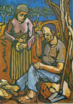 La sosta, 1973, Olio su tela, cm. 50 x 70