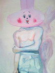 僕はかわいいウサギ」(oil on canvas 2011)  227mmX158mm