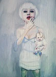 いい母親(oil on canvas 2011)  sold out 227mmX158mm