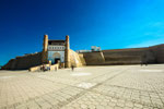 The Ark Сitadel in Bukhara, Uzbekistan is a massive fortress was initially built and occupied around the 5th century AD.The ceremonial entrance into the citadel is architecturally framed by two 18th Century towers