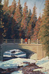 Bridge in Winter  Pastel Painting - sold