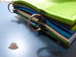 Now comes the fiddly work. Push the key ring is through the opening in the webbing.