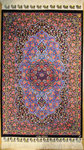 QUM silk  ザロチャラクサイズ　Aboulghasem Jeddi工房 サックスブルー 青 ボルドー エンジ