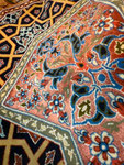 ESFAHAN WOOL&SILK HAGHIGHI ハギギ工房 9㎡　HENDECI幾何学模様デザイン　OLD
