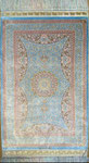 QUM silk  ザロチャラクサイズ　Aboulghasem Jeddi工房 青 ターコイズブルー