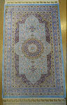 QUM silk  ザロチャラクサイズ　Aboulghasem Jeddi工房 サックスブルー ブルー 