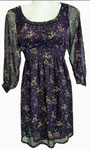 YUMI Kleid Deer Print in lila mit stylischem Muster