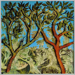 Pflanzenleben,Acryl-Hinterglas-Kombi, 50x50,2024