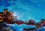 Brandung, Acryl gespachtelt, 50x70, 2024